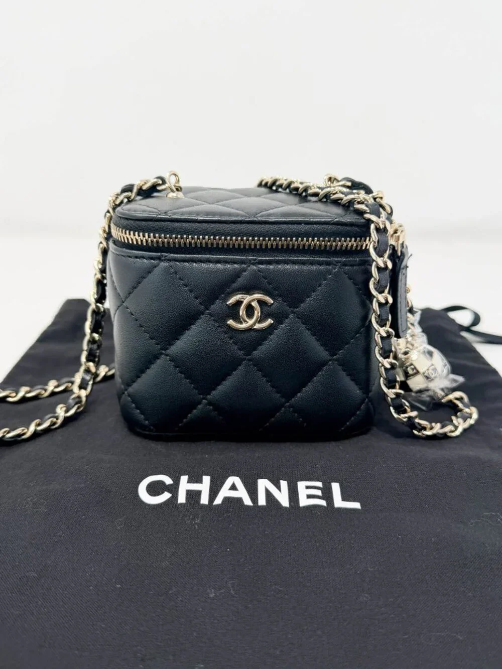 Chanel Mini Pearl Crush Vanity Case With Chain